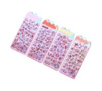Kaeltsyn 4Pcs Lovely Stickers 3D Rabbits and Strawberry Art Waterproof Silicone Stickers for Phone Case Decorative Accessories Phone Sticker