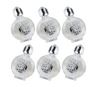 Kaeltsyn 6Pack Premium Glass Water Container 15ml Silver Portable Circles Bottles for Sacred Oils Round Silver Water Container