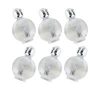 Kaeltsyn 6Pack Premium Glass Water Container 15ml Silver Portable Circles Bottles for Sacred Oils Round Silver Water Container