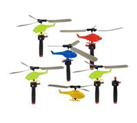 Kaeltsyn 6PCS / Pack Pull String Helicopter Toy Random Color for Kids Outdoor Fun and Birthdays Stimulate Hand Eye Coordination Helicopter for Kids Flying
