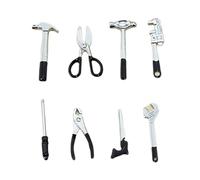 Kaeltsyn 8PCS Realistic Doll House Tool Kits with Hammer Wrench Pretend Play Set for Kids Imaginative Role Playing Activity Doll House Miniature Set