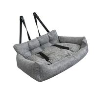 Kaeltsyn Adjustable Dog Car Bed with Secure Base Polyester Fabric Ideal for Traveling Pets Compact Pet Car Nest