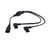 Kaeltsyn Angled IEC320C7 Y Splitter Power Cable IEC320 C8 Male Connectors Input Connectors Cord for Home Work Electronics Electronic Device Power Splitter