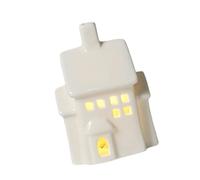 Kaeltsyn Artisanal Ceramic Vacation Home with Warm LED Light Christmas Worktop Decoration for Comfortable Mood LED Brightened Christmas Cottage