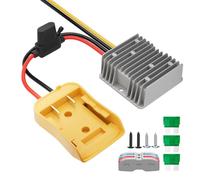 Kaeltsyn Battery Dock 12V Output Converter Module, 20A Power Adapter with Metal Heatsink Housing for Project Lighting and Electronics Build Use