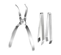 Kaeltsyn Bone Removal Tools for Kitchen Meat Prep, 304 Stainless Steel Deboning Cutter Set with Two Tweezer Tools for Poultry Prep and Manual Trimming Manual Deboning Tool Set Bone Pulling Tweezers