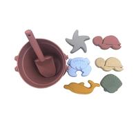 Kaeltsyn Brightly Colored Sandbox Play Items 8 Piece Collection Including Mold Shovel and Pail for Outdoor Fun Beach Dolls Set