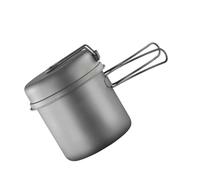 Kaeltsyn Camping Cook Pots with Folding Handle Outdoor Cooking Pots Frypan Utensils Camping Cookware Tableware Easy to Clean Light Weight Hiking Utensils