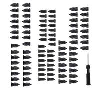 Kaeltsyn Carbon Steel Tire Plug Set with 90 Rubber Nails and Screwdriver Unversal for Vehicle Motorcycle Truck Flat Repair Car Puncture Set