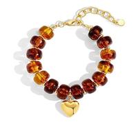 Kaeltsyn Charm Resin Accessory Adjustable Length Wristband Suitable for Dating and Special Occasions Button Shaped Love Charm