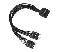 Kaeltsyn Clear Auditory 9pin Y Splitter Cable with 90 Degree Angled Connector for Computer Front Panel Auditory Extension PVC Sound Extension Wire