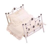 Kaeltsyn Collectible Miniature Bed Simulation Iron Single Bed for Model Making Enthusiasts and Doll House Furnishing Needs Doll House Accessories