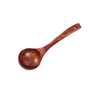 Kaeltsyn Curved Handle Soup Ladle, Japanese Wood Stirring Spoon for Stews Porridge and Kitchen Use Japanese Wooden Soup Ladle
