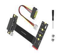 Kaeltsyn Desktop Upgrade NVMe to PCIe Extension Assembly, Flexible PCB Adapter Cable with Power Cable and Screws Inside