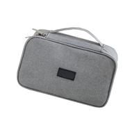 Kaeltsyn Device Organizer Case for Commute and Trip, Gray SINGLE LAYER | Zip-Around Electronics Bag with Carry Handle, Woven Exterior