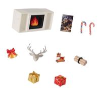 Kaeltsyn Dollhouses Fireplaces Miniature Vintage Candy Cane Display Mantel Model Small Size Toy for 1:12 Scene Model Collector Accessories