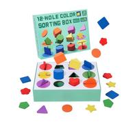 Kaeltsyn Educational Wooden Sorting Box with Bright Color and Geometric Shape Matching Game for Preschool Learning Activity Kids Educational Sorting Toy