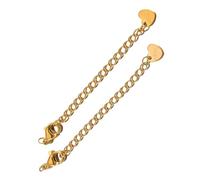 Kaeltsyn Finish Lobster Clasp Extension, Gold-Color Love | Stainless Steel Adjustable Extender Chains, Necklace Lengthening Extension Design, Jewelry
