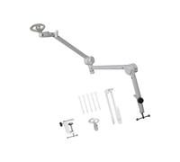 Kaeltsyn Flexible Microphone Mounting Arm Stand Holder Having Quick Assembly and White Finish for Modern Arrange Metal Desk Mic Arm Stand