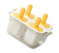 Kaeltsyn Food Grade Silicone Popsicles Ice Cream Maker with Stick Double Layer 4 Grids Making Practical Kitchen Tool Kitchen Tool