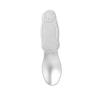 Kaeltsyn Handle Dessert Spoon with Curved Aluminum Bowl, E F | Matte Finish, Curved Bowl Rounded Edges and Playful Character Detail for Ice Cream Cups