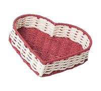 Kaeltsyn Heart Shaped Paper Rope Basket for Organizing Bread and Produce Vegetable Holder Multipurpose Desk Organiser Kitchen Storage Solution