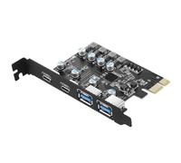 Kaeltsyn High-Speed PCIE to USB3.0 Hub 4 Ports Desktop Including USB-a and Type-C C PCIe Adapter