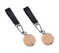 Kaeltsyn High Strengths Pull Up Trainer with Steel Rings and Antislip Wooden Handle for Full Body Exercise Pull-up Grip Ball Arm Muscles Barbells
