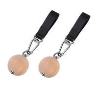 Kaeltsyn High Strengths Pull Up Trainer with Steel Rings and Antislip Wooden Handle for Full Body Exercise Pull-up Grip Ball Arm Muscles Barbells