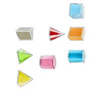 Kaeltsyn Innovative 3D Geometry Blocks 8 Pcs Visual Education Supplies for Kindergarten and Grade School Pupils Geometry Shapes
