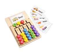 Kaeltsyn Interactive Wooden Character Pieces Educational Game for Kids Ages 3 and Up to Practice Spelling Wooden Script Puzzle