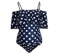 Kaeltsyn Maternity Pieces Swimwear Printed Suspender Swimsuits Pregnancy Bathing Suits Ruffle Swimwear Maternity Bikinis Sets for Women