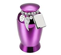Kaeltsyn Memorial Ashes Urn for Lasting Love and Decors Elegant Grateful Words Carvings Sweet Words Pet Ashes Container Aluminum Alloy