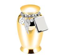 Kaeltsyn Memorial Ashes Urn for Lasting Love and Decors Elegant Grateful Words Carvings Sweet Words Pet Ashes Container Aluminum Alloy