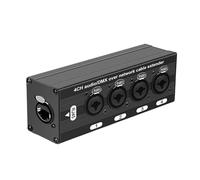 Kaeltsyn Metal 4 3Pin Channel Auditory Balun Ethernet Adapter for Long Distances Extension in Event Multiple Channel Sound Balun