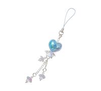 Kaeltsyn Multifunction Artistic Marble Effect Flower Phone Strap with Practical Keychain Shade Heart & Blossom Themed for Girl Grade Blossomy Phone Charm