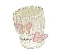 Kaeltsyn Multifunctional 280ml Capacity Glass Cup Butterfly Pattern Texture Suitable for Various Drink Including Juices Butterfly Cup