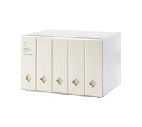 Kaeltsyn Multiple Color Album Storage Box with Tray Securing Mechanism for Safe Disc Care Stackable Disc Holder with Sliding Locks