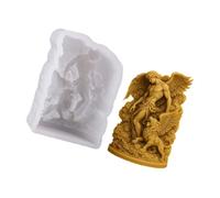 Kaeltsyn Mythical Wing Carving Silicone Molds for Soap Home Decoration Gypsum Ornament Resin Casting Making Tool