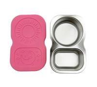 Kaeltsyn Nonrust Steel Sauce Holders with Two Divisions Outdoor Container Suitable for Salads and Snacks Portable Dish