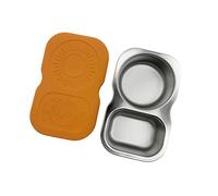 Kaeltsyn Nonrust Steel Sauce Holders with Two Divisions Outdoor Container Suitable for Salads and Snacks Portable Dish