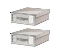 Kaeltsyn Nonwoven Fabric Bedding Organiser with Dustproof Cover and Clear View Window Spacious Interior Bed Sheet Storage Box Sheet Organiser with Lid