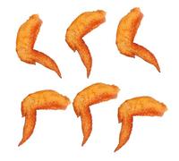 Kaeltsyn Pack of 6 Realistic Orleans Grilled Chicken Wing Models PVC Crafted Simulation Chicken Wing Ornament for Party Decors Realistic Food Model