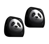 Kaeltsyn Pair of Adorable Cartoon Panda Car Headrest Covers Protectors Washable Soft Polyester Materials for Front Seat Decoration R Auto Interior Styling Decorating Backrest