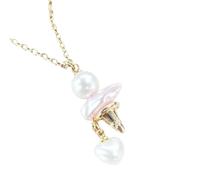 Kaeltsyn Perfect Present Ice Cream Shaped Pearls Necklace Romance Styles for Her Birthday Gift Fashion Jewelry Women Accessory Present Birthday Anniversary