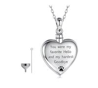 Kaeltsyn Pet Silver Memorials Pendants Suit Religious Cremation Memorials Pendants for Ashes Mementoes Silver Ashes Necklace