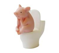 Kaeltsyn Pigs/Frogs Figurine Toilet Thinking Pigs Statue for Home, B
