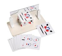 Kaeltsyn Portable Wood Box Storage Mirroring Pattern Blocks Teaching Aid Toy for Toddler Spatial Awareness Training Toddler Learning Toy