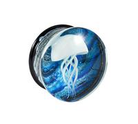 Kaeltsyn Practical Geometric Jellyfish Ear Plugs Glass Texture Fashion Stretcher Suitable for a Unique and Comfortable Fit Glass Expansion