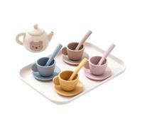 Kaeltsyn Pretend Play Teapot Accessories for Toddler 3+ Includes Silicone Dishes Utensils Educational Toy for Girls Boys Kitchen Cutlery Model Toy
